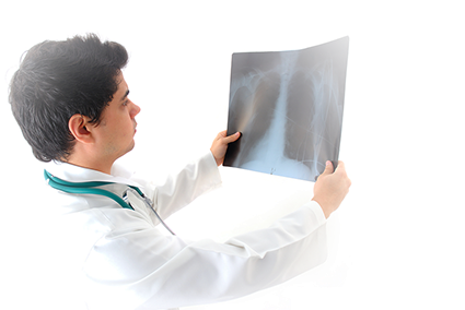 Doctor with xray photo